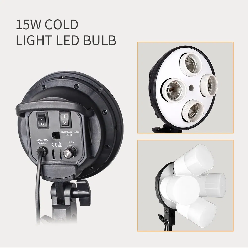 Color: Orange, Ships From: CHINA - Photo Studio 4pc LED 15W Softbox Kit Photographic Lighting Kit Camera Photo Accessories 1pc Light Stand 1pc Softbox for Shooting