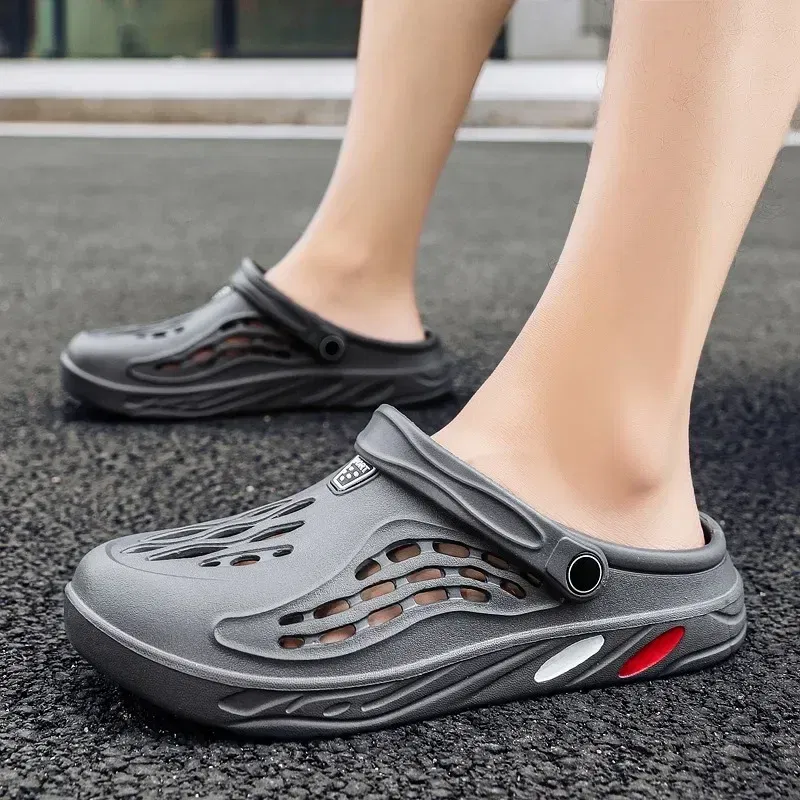 Color: WHITE, Shoe Size: 45 - Plus Size 47 48 49 Men Summer Clogs Sandals EVA Slippers Men and Women Garden Shoes Beach Sandals Couple's Outdoor House Slides