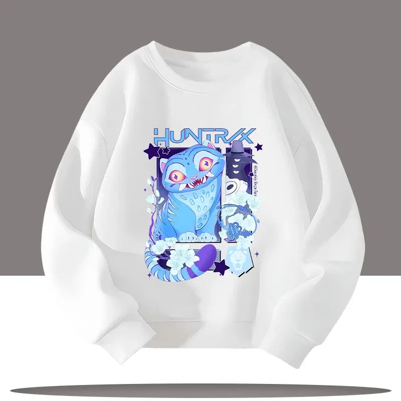 Color: Brown, Kid Size: 5 - K-pop Demon Hunters New Children's Round-neck Sports Shirt with Cartoon Print - 3-12 Years Old Cute Girl Casual Top
