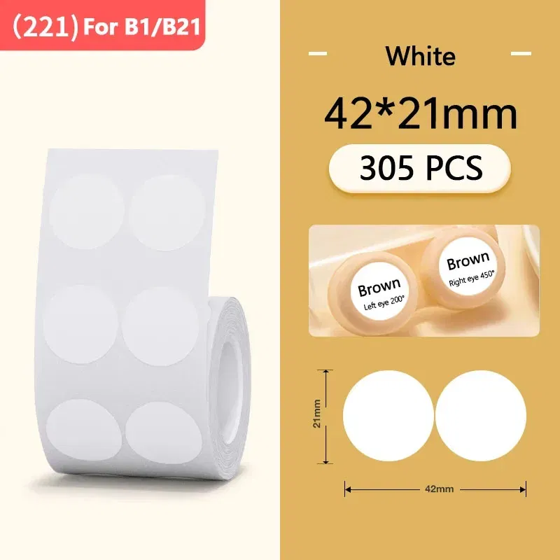 color: light green - Niimbot Round Mini Printer Portable Thermal Label Stickers Self-Adhesive Waterproof for B1/B21/B3S Label Maker Sticker New