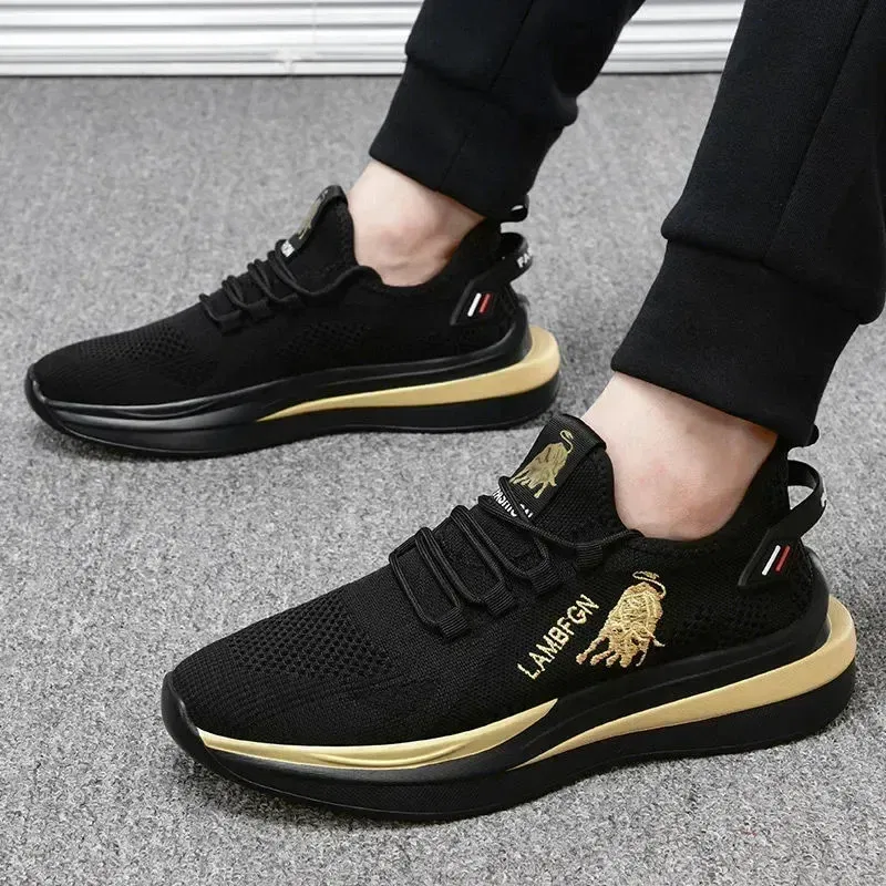 Color: Black, Shoe Size: 39 - 2024 Men's Sports and Casual Shoes Summer Fashion New Shoes Round Toe Black Spring Men's Shoes