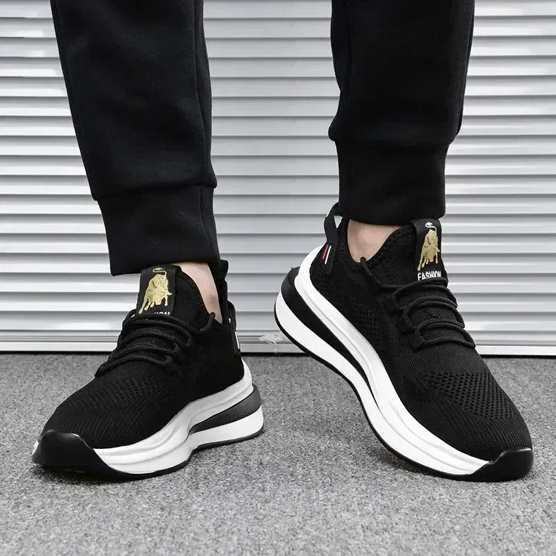 Color: Black, Shoe Size: 39 - 2024 Men's Sports and Casual Shoes Summer Fashion New Shoes Round Toe Black Spring Men's Shoes