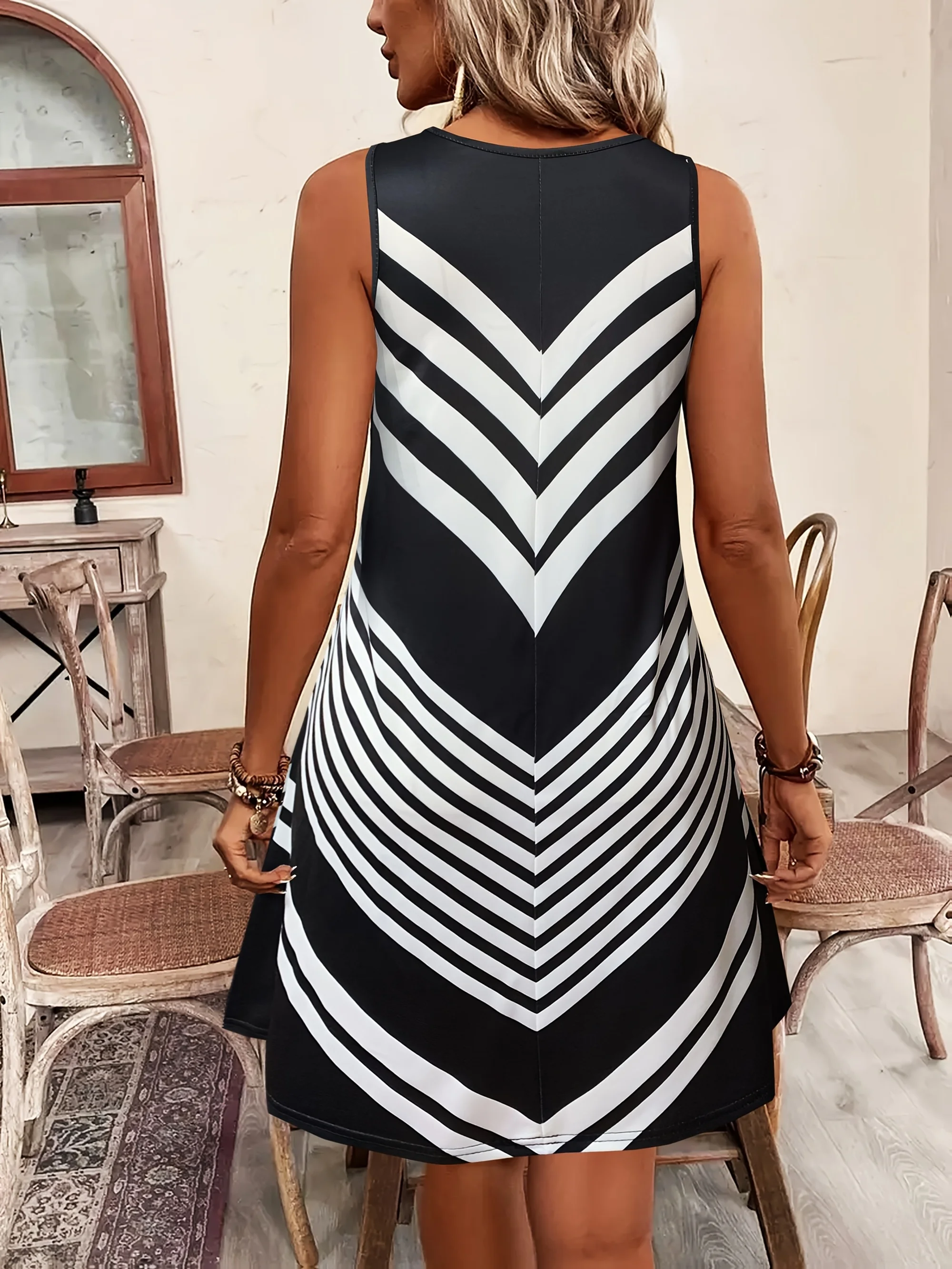Color: black, Size: L - women's fashion Sleeveless Vacation Dress
