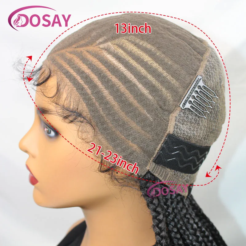 36" Synthetic Full Lace Wig Glueless Braided Wigs For Black Women Knotless Box Cornrow Braids Lace Wigs Wear Go Braiding Hair