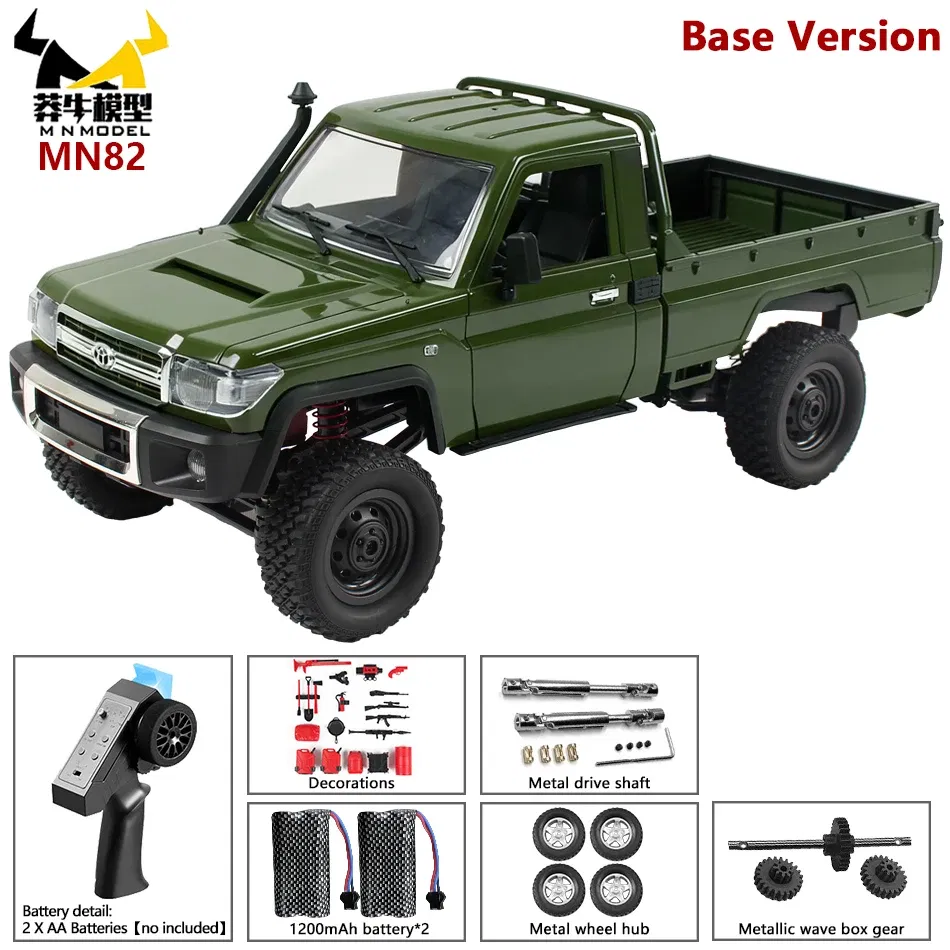 Color: Blue - MN MODEL 1:12 4WD Retro RC Off-road Car All Terrain Vehicle Climbing Truck Rock Crawler Pickup Collection Model Toy for Adult