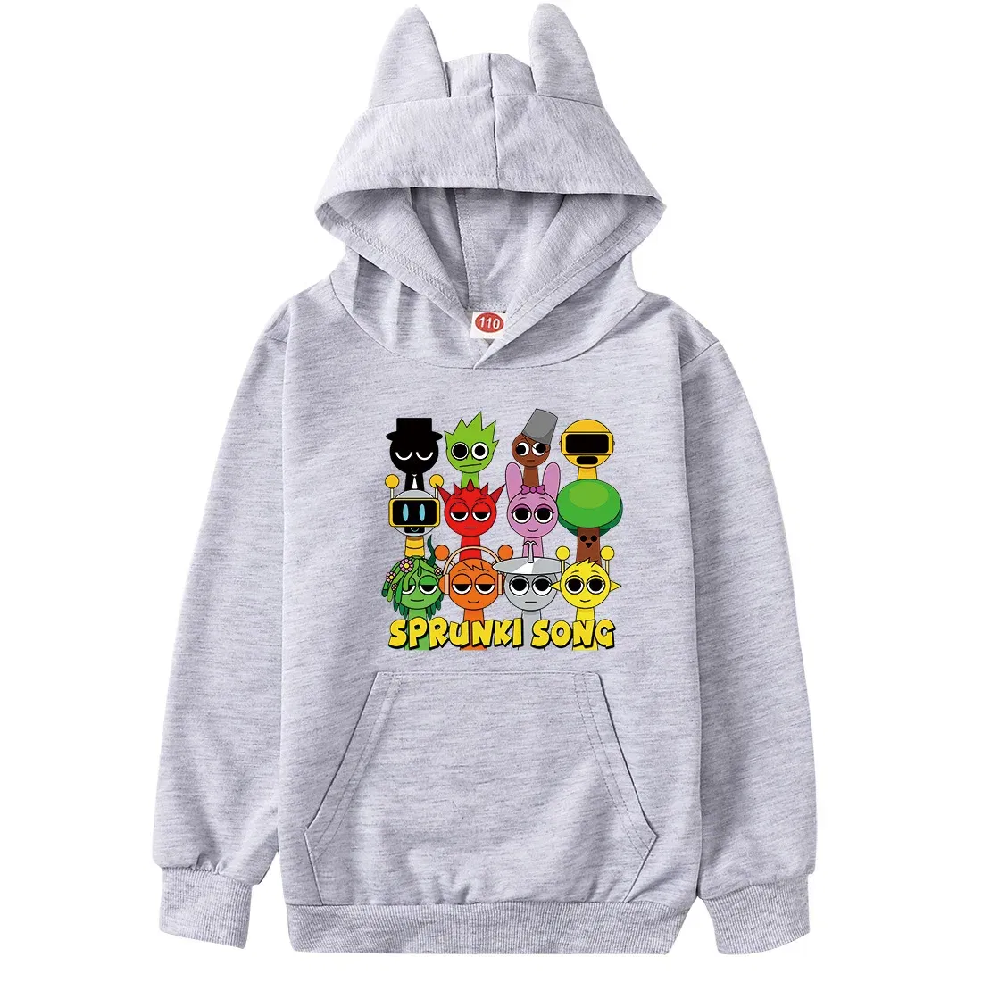 Color: green, Kid Size: 4T - Sprunki Hoodie Kids Game Incredibox Clothes Baby Girls Cartoon Hooded Sweatshirt Teen Boys Spring Fall Sweater Children Clothing