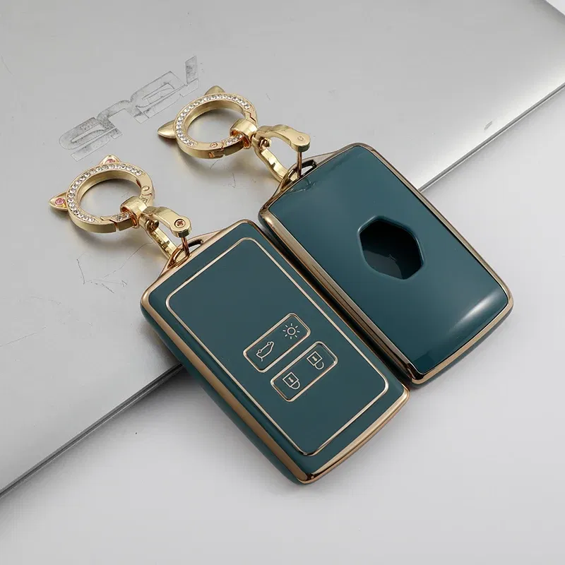 Color Name: Red - TPU Car Remote Key Cover Case Fob for Renault Captur Megane Talisman Espace Clio Zoe Koleos Scenic 4 Arkana Dacia Sandero Card
