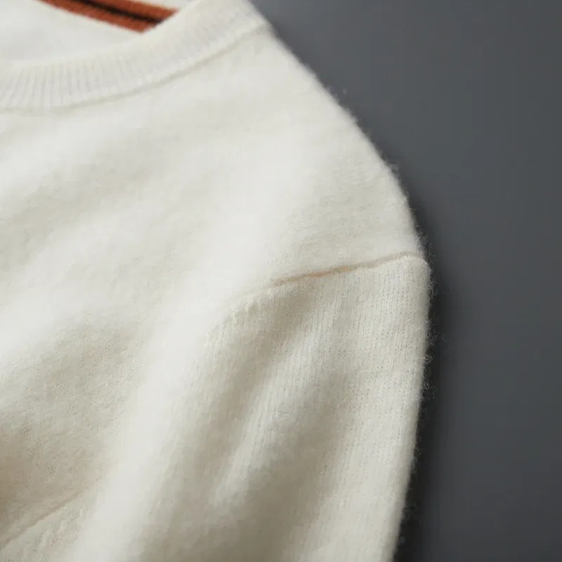 Color: green, Size: XL, Ships From: CHINA - Autumn Winter Men's O-Neck Pullover Sweater 100% Cashmere Simple Basic Knitwear Cashmere Solid Color Clothing Casual Warm Tops
