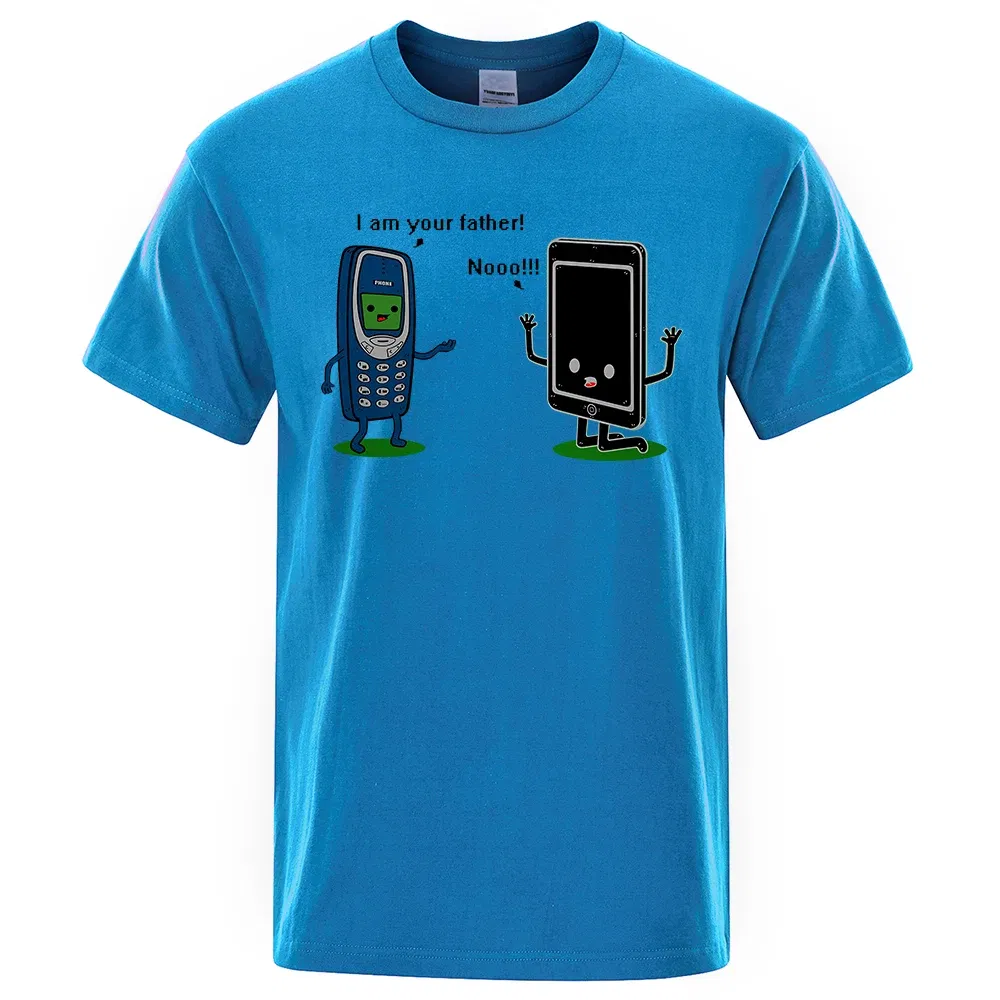 Color: green, Size: XL - I'm your father Funny phone T-Shirts Men Women Casual Short Sleeve Crewneck Breathable Tops Cotton Summer Hip Hop Tee Clothing