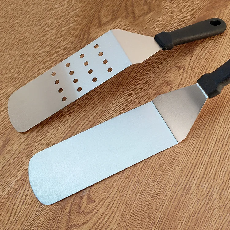 Color: Light Grey - Kitchen Stainless Steel Scraper Cooking Spatula Barbecue Spatula Plate Barbecue Spatula Hamburger Spatula Cooking Utensils