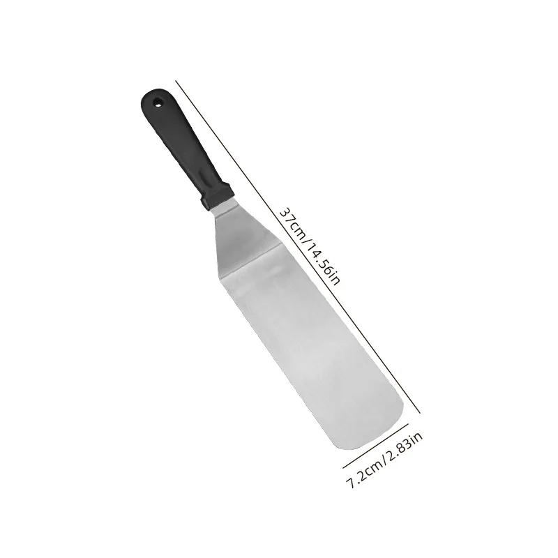Color: Light Grey - Kitchen Stainless Steel Scraper Cooking Spatula Barbecue Spatula Plate Barbecue Spatula Hamburger Spatula Cooking Utensils