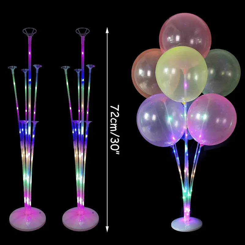 Color: Army Green - 7Tubes Balloons Stand Balloon Holder Column Confetti Balloon Baby Shower Kids Birthday Party Wedding Decoration Supplies