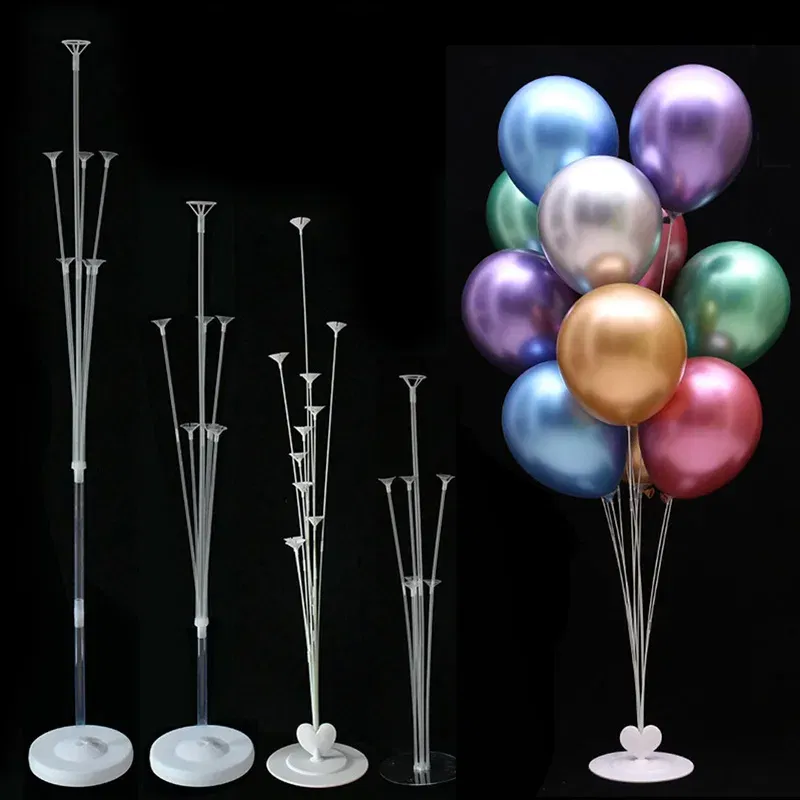 Color: Army Green - 7Tubes Balloons Stand Balloon Holder Column Confetti Balloon Baby Shower Kids Birthday Party Wedding Decoration Supplies