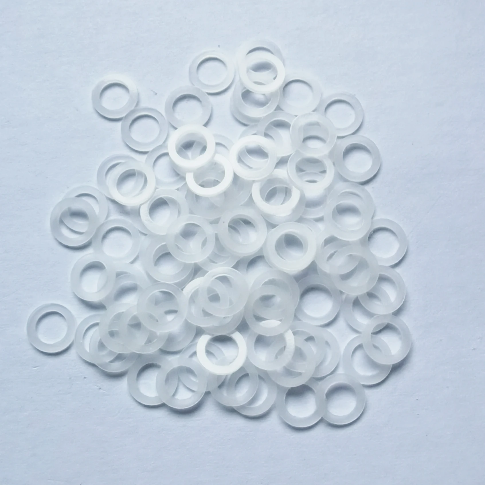 Color: Yellow - 100pcs/lot 6*4mm 7*4mm 7*5mm pet hair Scissors parts pvc washers