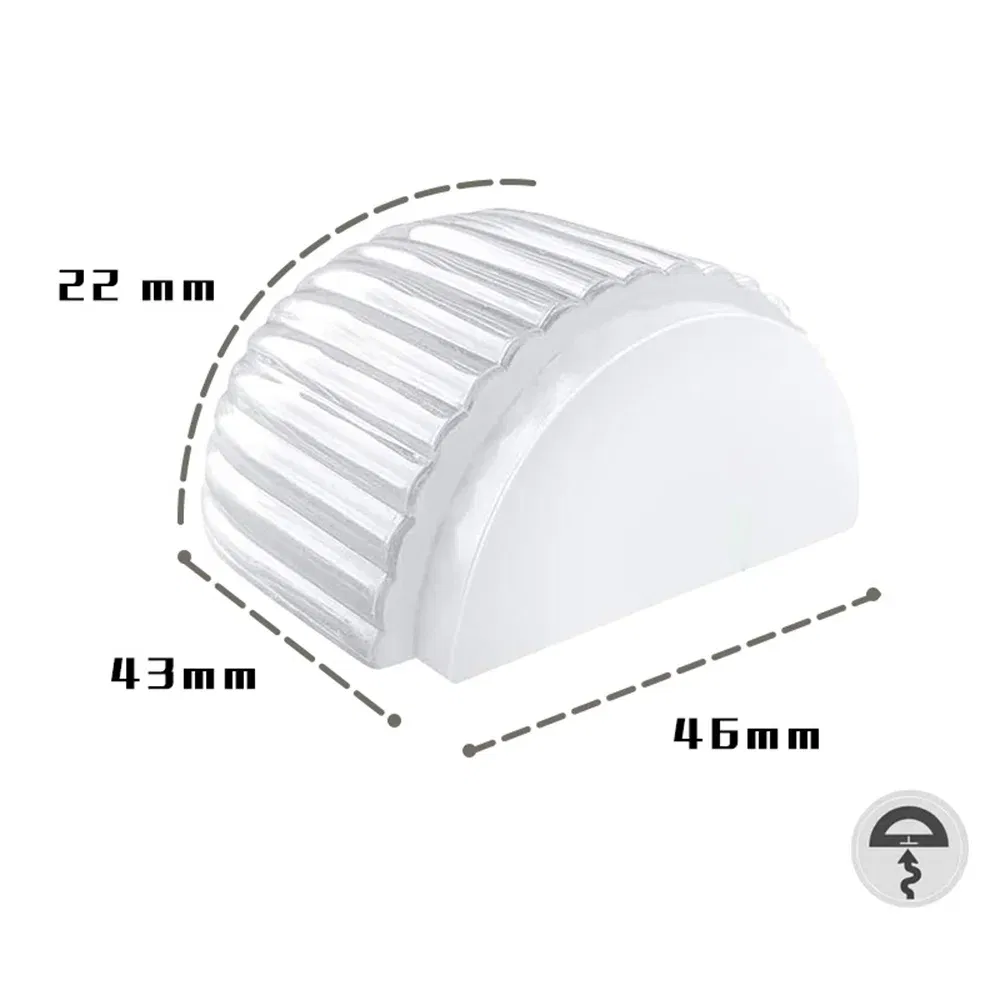 Color: Yellow - Door Stop Transparent Acrylic Cylindrical Anti-Collision Buffer To Protect Walls And Furniture Self Adhesive Floor Door Stopper