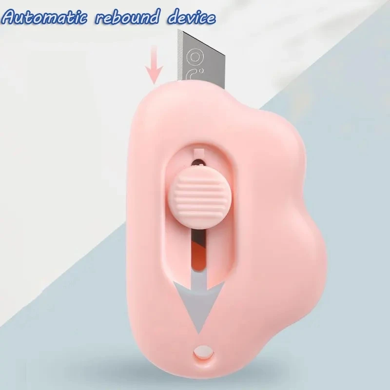Kawaii Clouds Portable Utility Knife Unpack Express Unboxing Artifact Student School Learning Office Supplies