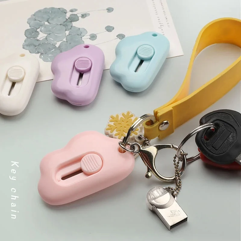 Kawaii Clouds Portable Utility Knife Unpack Express Unboxing Artifact Student School Learning Office Supplies
