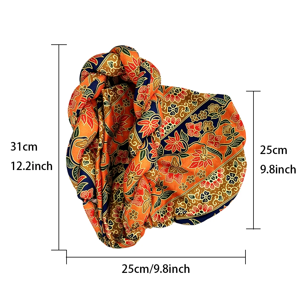 Color: PURPLE - African Headtie Bonnet Hat Turban for Women Muslim Head Wrap Nigerian Scarf Braid Hijab Femme Chemo Caps Cover