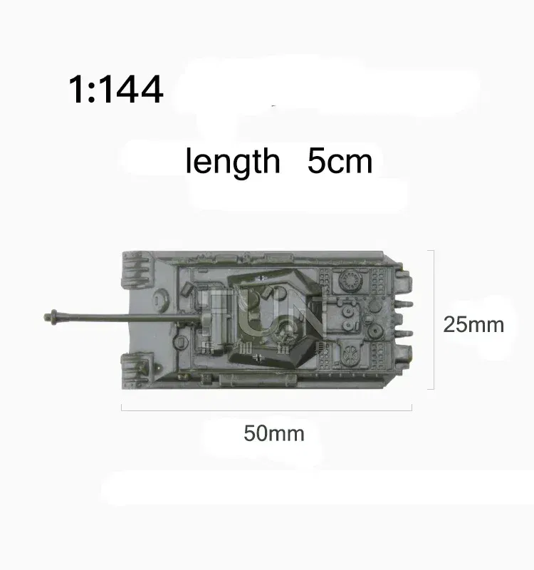 Color: light yellow - 1/144 4D Classic Tank Model WWII Tiger Leopard US GER CHN USSR RUS Finished Model Sand Table Plastic Tanks Toy