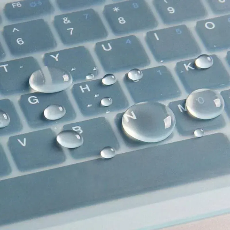 Color: Beige - Universal Waterproof Laptop Keyboard Covers Silicone Protective Film 10/14/15.6 Inch Transparent Films for MacBook Notebook