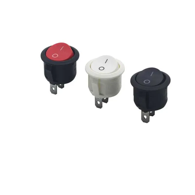 Color: Blue - 5Pcs KCD1-105 Diameter 16.5mm Small Round Boat Rocker Switch Mini Round Black White Red 2Pin/3Pin ON-OFF ON-OFF-ON Rocker Switch