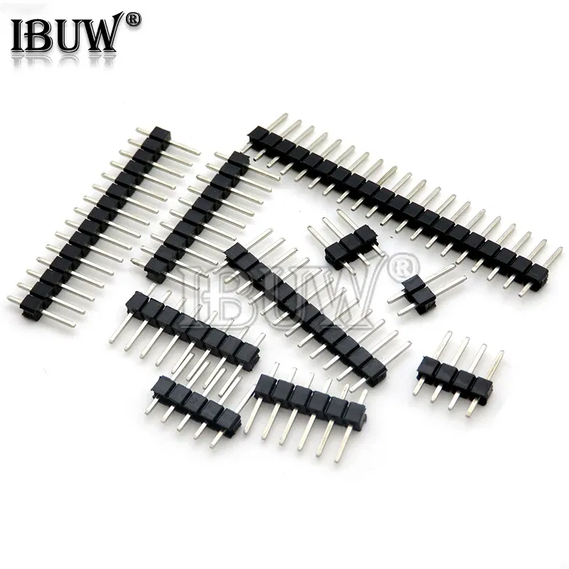 Color: Brown - 2.54mm Single Row Male 2~40P Breakaway PCB Board Pin Header Connector Strip Pinheader 2/3/4/5/6/8/10/12/15/20/40Pin For Arduino