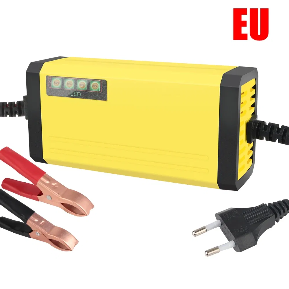 Color: Gold - 12V 2A Car Battery Charger 220V Power Puls Repair Charger Wet Dry Lead Acid Battery LED Display Moto Truck Battery Charger