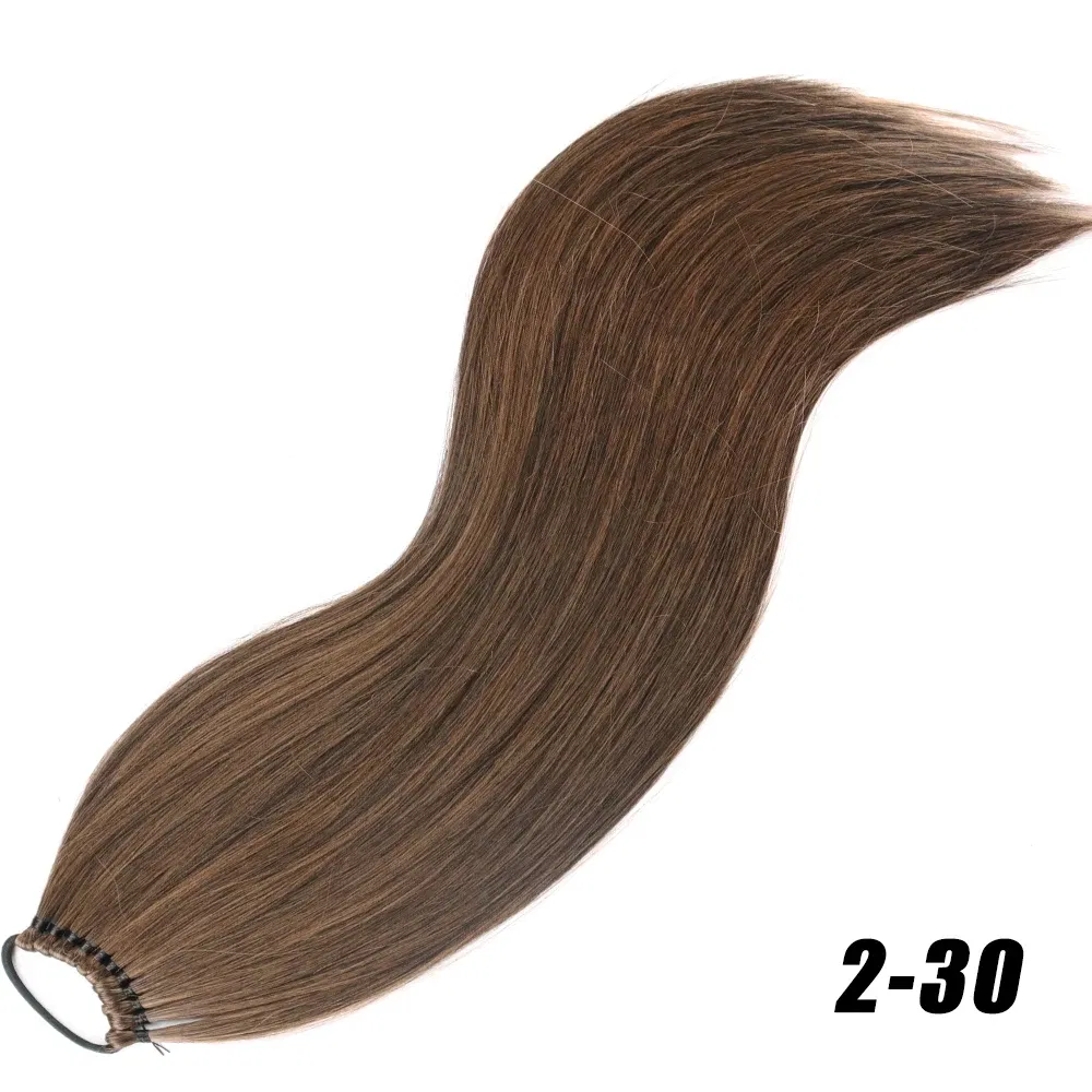 Color: 1B/30HL, Ships From: CHINA, Stretched Length: 24inches - Synthetic 24Inch Ponytail Extensions Black Natural Braided Pony Tail Hairpiece Long Straight Rubber Band Hair For Women