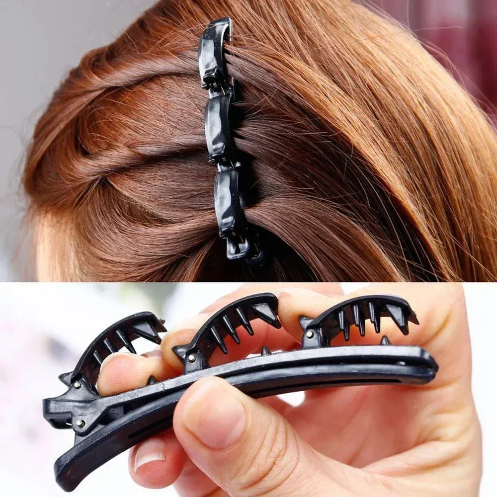 Color: WHITE - Double Layer Braided Hairpin Hair Hoop Broken Hair Clip Women Hairpin Korean Fixed Headband New Hairpin Lazy Hair Accessories
