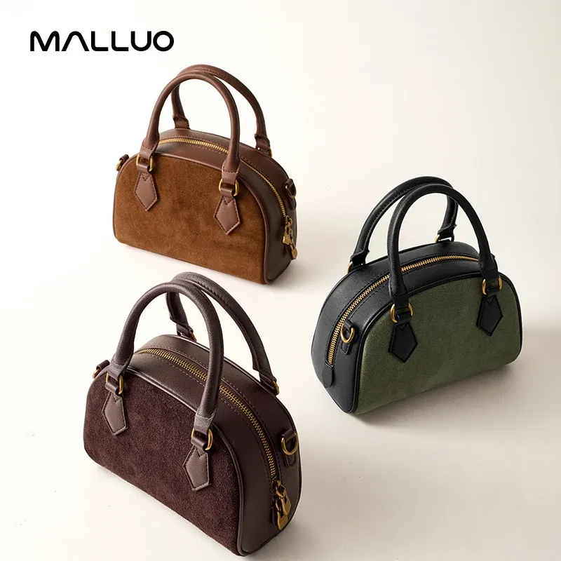 Women Cowhide Genuine Leather Bag Female Fashion Versatile Shoulder Handbag Lady Crossbody Classic Retro Boston Bags for Ladies