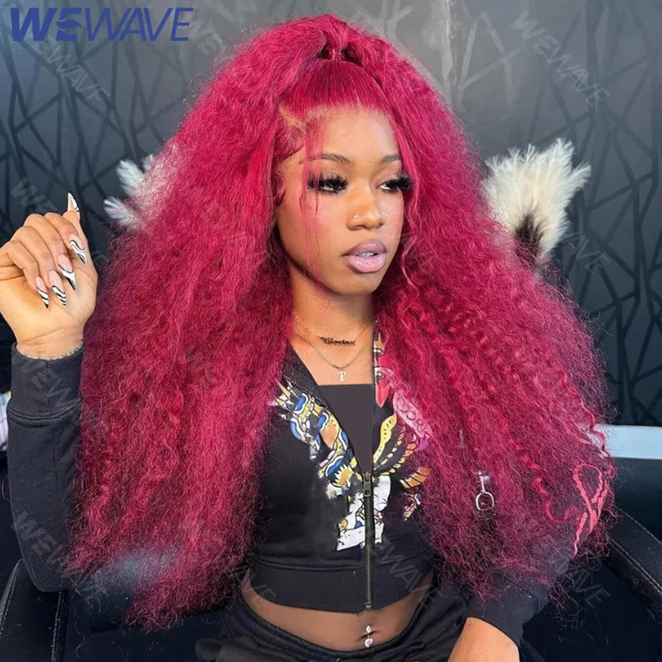 Color: FS1B/99J, Stretched Length: 8inches, Density: 210%, Ships From: CHINA - Red Curly Wigs 99J Burgundy 13X6 Hd Lace Frontal Human Hair Wig Colored Deep Wave Frontal Wig 13X4 Red Lace Front Human Hair Wig