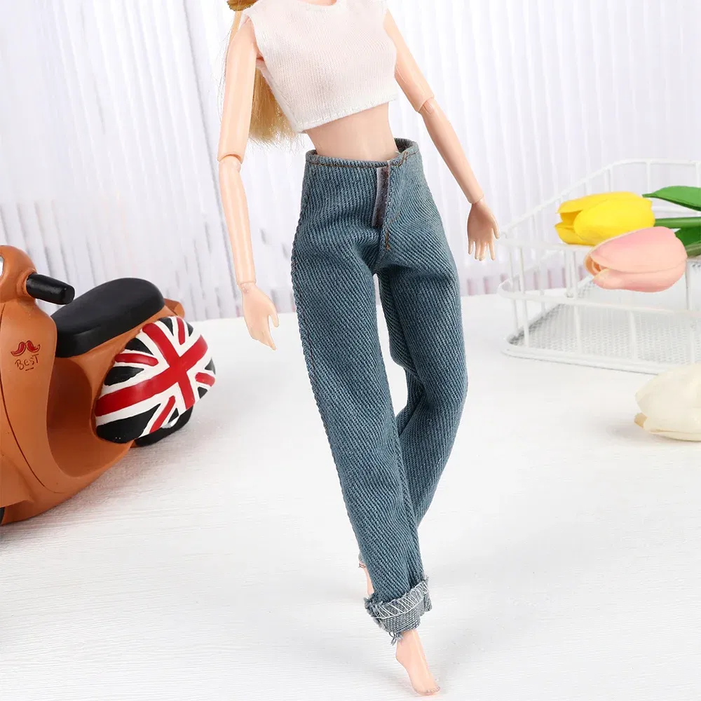 Color: Chocolate - High Quality 1/6 Male Doll Clothes Jeans Pants For Ken Doll Trousers Boyfriend Ken Prince Male Doll Casual Wear Doll Accessories