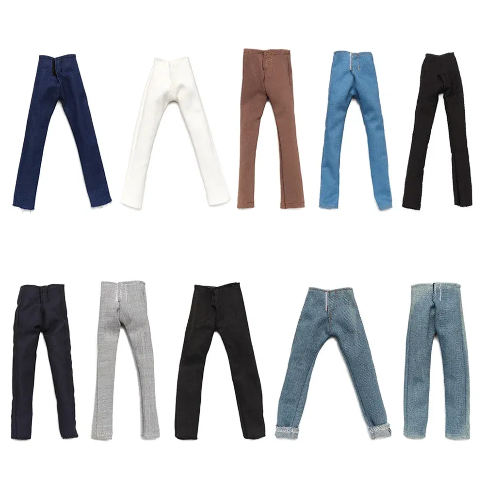 Color: Chocolate - High Quality 1/6 Male Doll Clothes Jeans Pants For Ken Doll Trousers Boyfriend Ken Prince Male Doll Casual Wear Doll Accessories
