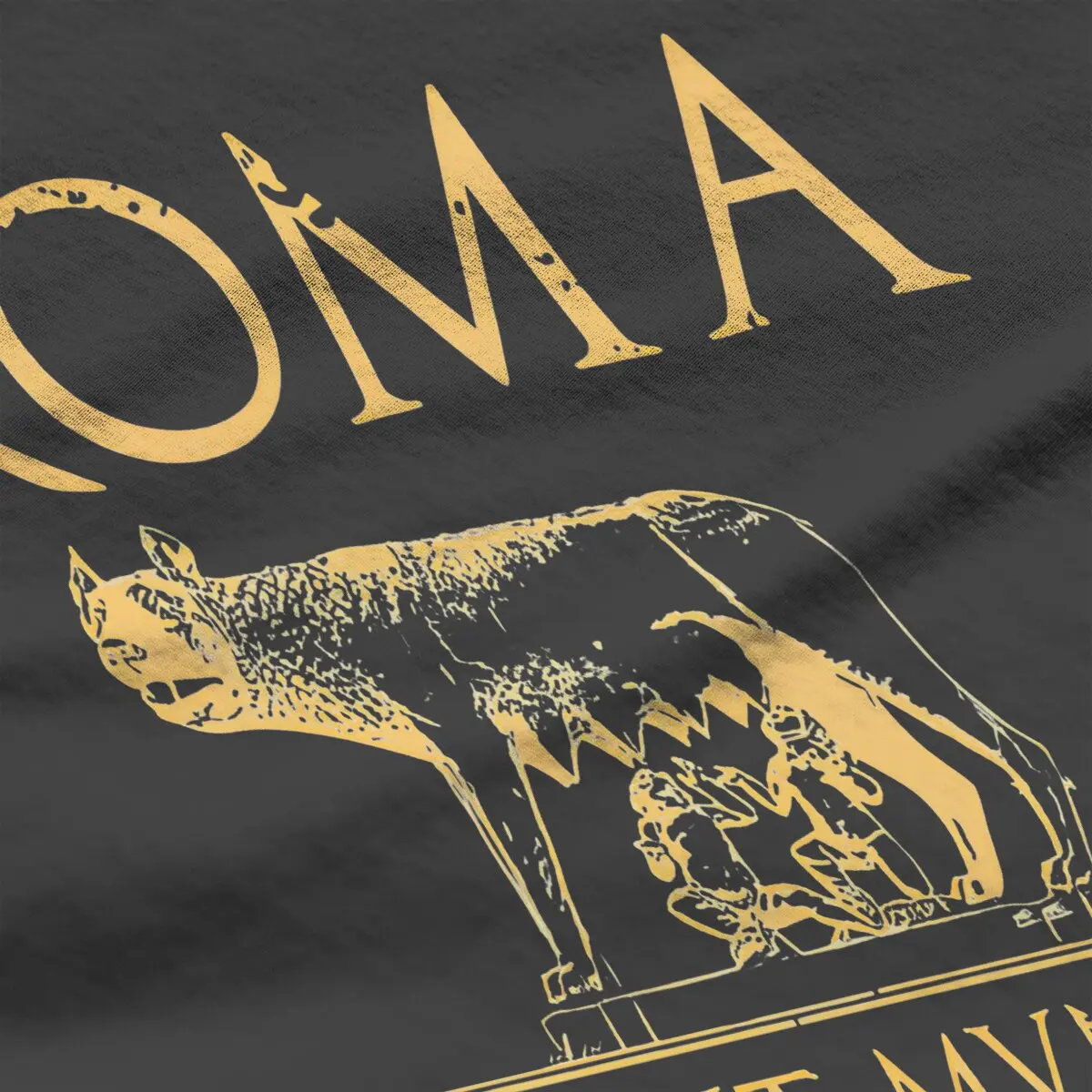 Color: black, Size: S - Roma Caput Mundi Casual Polyester TShirt Ancient Rome Style Streetwear Leisure T Shirt Female