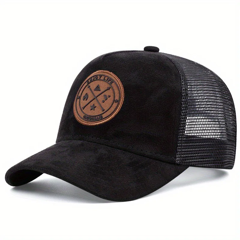 Color: army green, Size: Adjustable - Hot Sale Unisex Cap ENJOY LIFE Letter Patch Baseball Caps Men Women Trucker Hat
