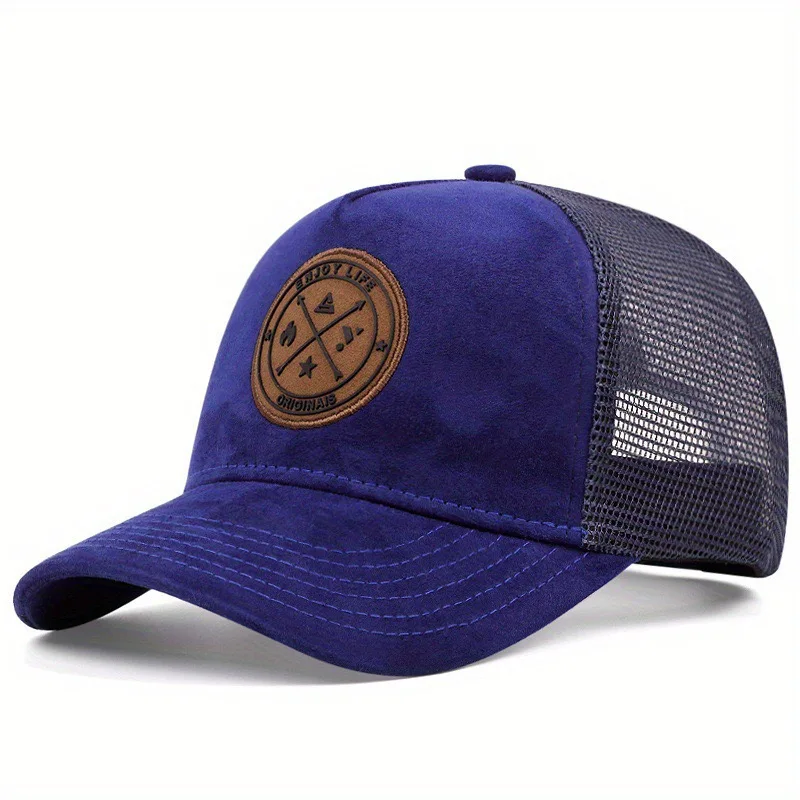 Color: army green, Size: Adjustable - Hot Sale Unisex Cap ENJOY LIFE Letter Patch Baseball Caps Men Women Trucker Hat