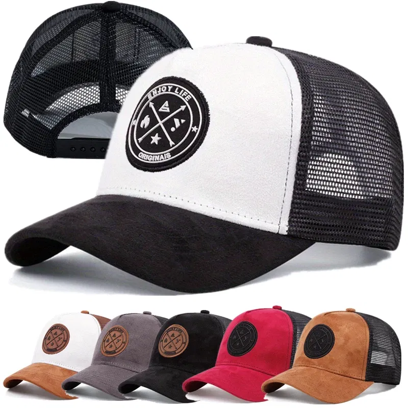 Color: army green, Size: Adjustable - Hot Sale Unisex Cap ENJOY LIFE Letter Patch Baseball Caps Men Women Trucker Hat