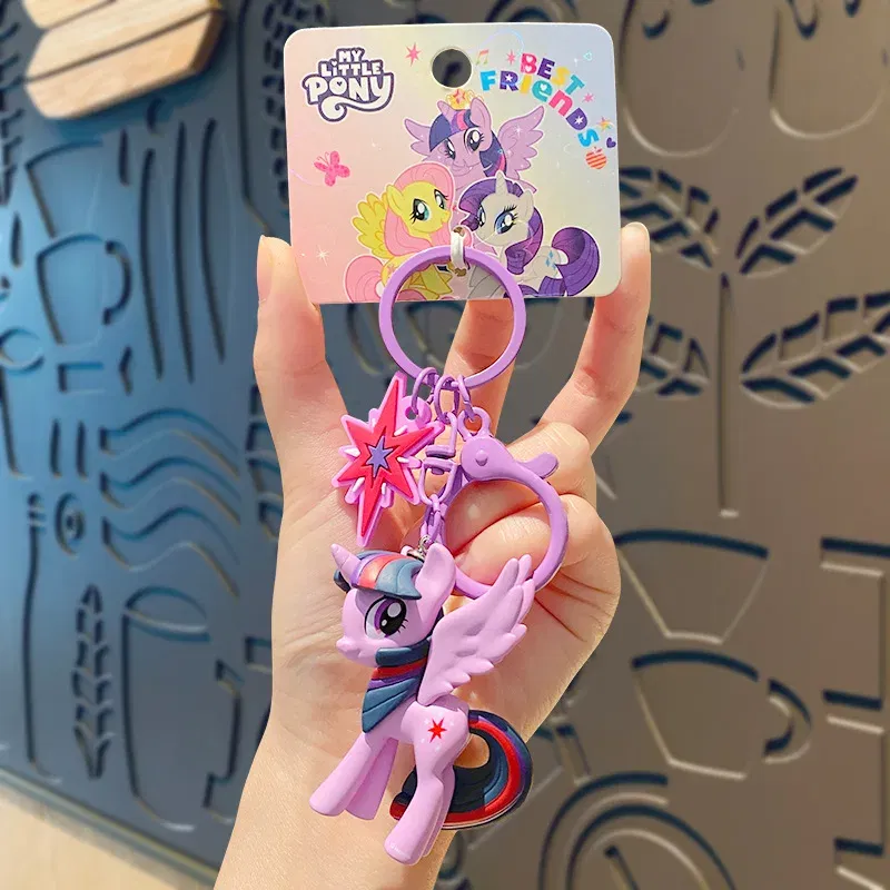 Color: green, Ships From: CHINA - Cartoon My Little Pony Toy Keychain Twilight Sparkle Pinkamena Diane Pie Fluttershy Rarity Rainbow Dash Key Buckle Keyring Gift