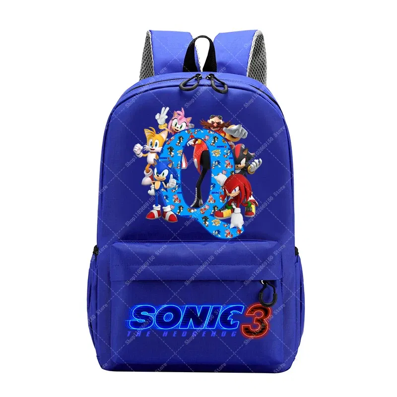 Color: Fluorescent Green, Size: 40cm - Sonics Children Cartoon Schoolbag Kids Anime Cute Backpack Boy Fashion Knapsack Student Casual Shoulders Book Bag Xmas Gift 2025