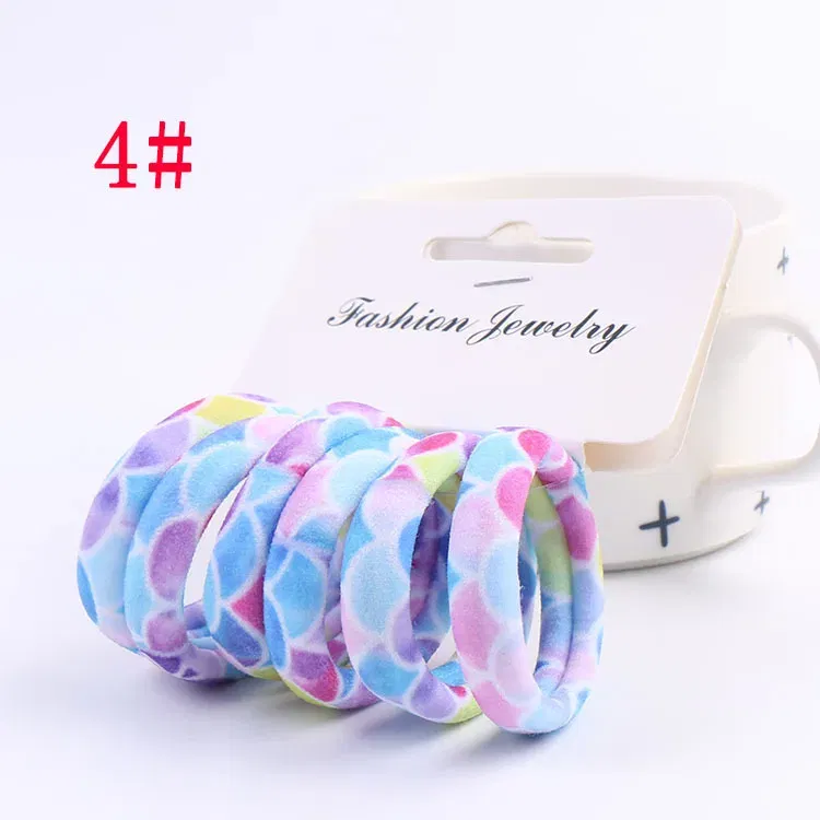 Color: army green, Ships From: CHINA - 6PCS/Sett Cute Girls Elastic Hair Bands Scrunchies Ponytail Holder Rubber Bands Hair Ties Sweet Kids Hair Rope Hair Accessories