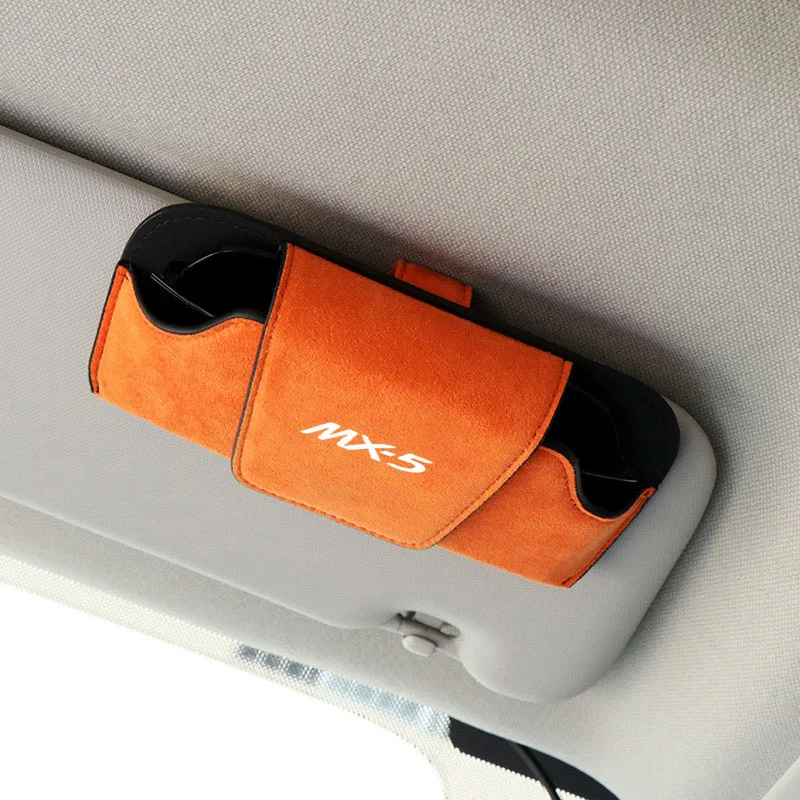 Color Name: Green - Car Interior Suede Fleece Glasses Clip Sunglasses Holder For Mazda mx5 mx 5 mx-5 Mk1 Mk2 Mk3 NA NB NC ND Accessories