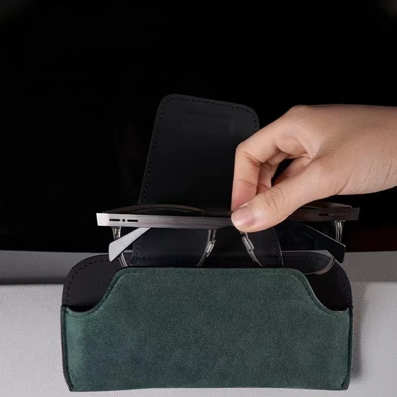 Color Name: Green - Car Interior Suede Fleece Glasses Clip Sunglasses Holder For Mazda mx5 mx 5 mx-5 Mk1 Mk2 Mk3 NA NB NC ND Accessories