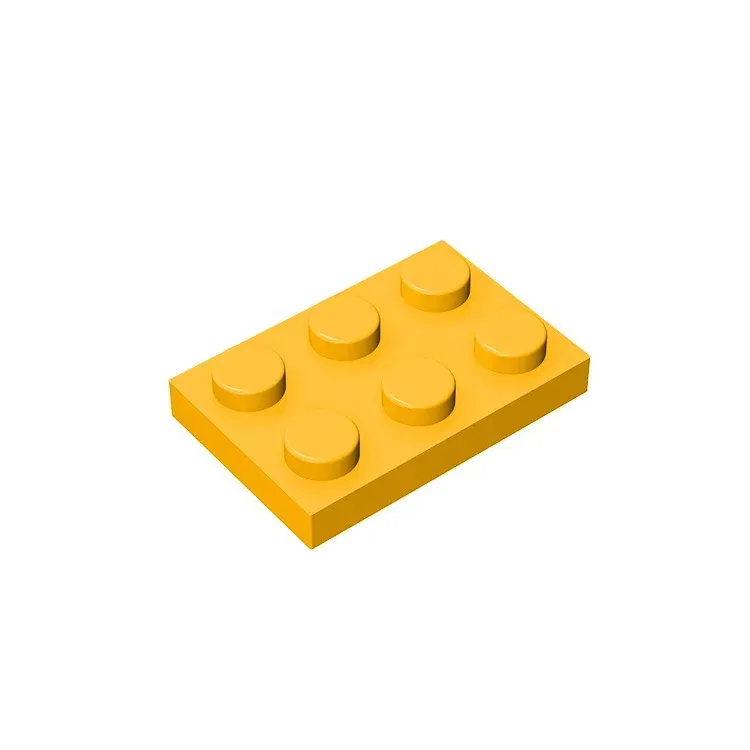 Color: Pink - Educational Assemblage GOBRICKS Plate 2 x 3 compatible with lego 3021 pieces of children's toys building block Particles Plate