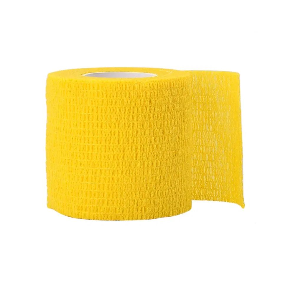 Color: Yellow - 1pc Disposable Self-adhesive Flex Elastic Bandage Tape For Tattoo Handle Grip Tube Wrap Elbow Sport Stick Accessories 5*450cm
