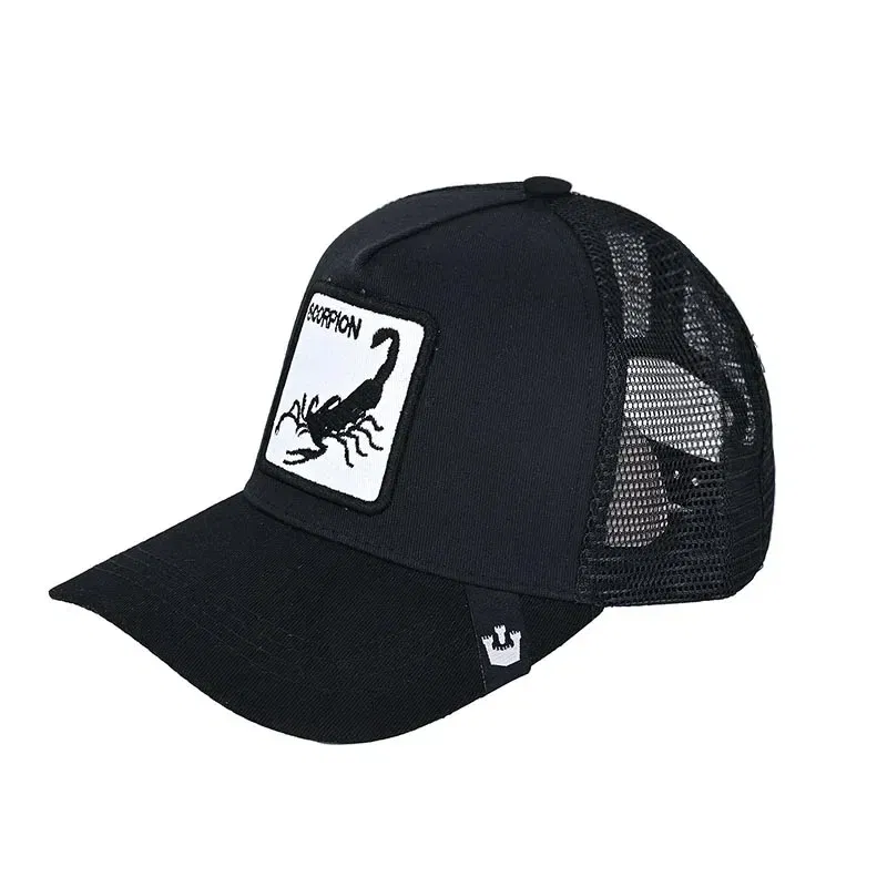 Color: light brown - Baseball Caps Men Women Snapback Hip Hop Cap With Fashion Animals Embroidery Summer Breathable Mesh Trucker Caps Streetwear Bone