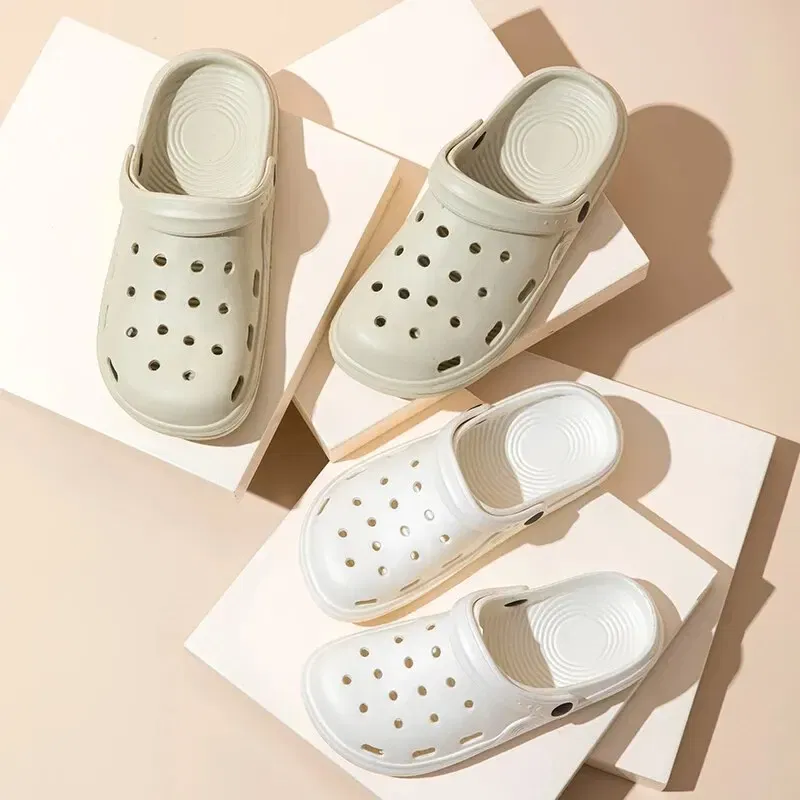 Shoe Size: 38, Color: WHITE - Dongdong Shoes Women's New Trendy Summer Thick Sole Increase Anti Slip Fashion Work Beach Baotou Slippery Sandals Zyt2354