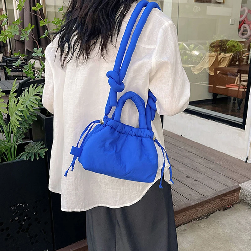 Color: Dark Grey, Ships From: CHINA - Fashion Small Puffer Tote Bag Designer Padded Women Shoulder Bags Nylon Down Cotton Crossbody Bag Mini Lady Handbags 2024 Trend