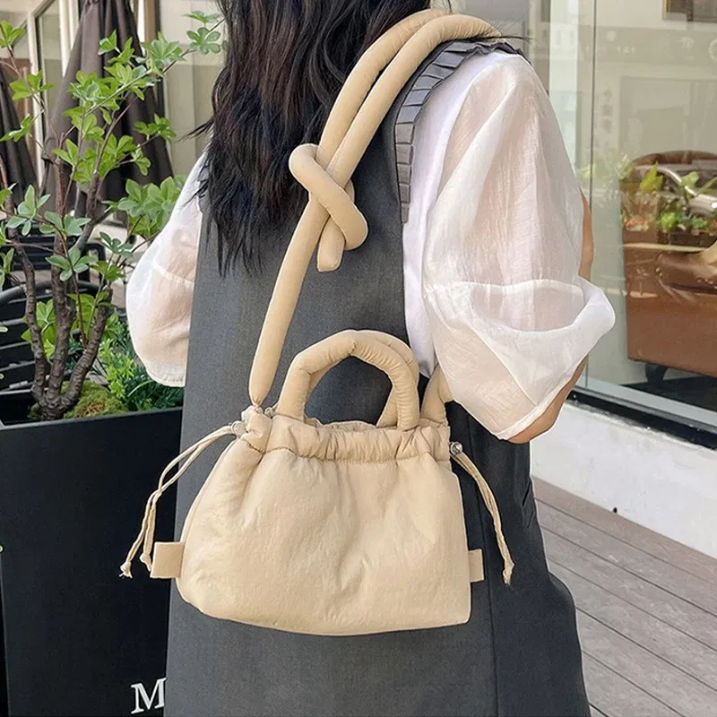 Color: Dark Grey, Ships From: CHINA - Fashion Small Puffer Tote Bag Designer Padded Women Shoulder Bags Nylon Down Cotton Crossbody Bag Mini Lady Handbags 2024 Trend