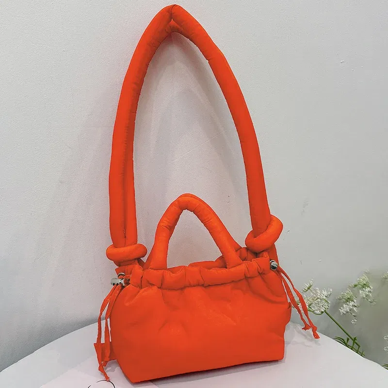 Color: Dark Grey, Ships From: CHINA - Fashion Small Puffer Tote Bag Designer Padded Women Shoulder Bags Nylon Down Cotton Crossbody Bag Mini Lady Handbags 2024 Trend