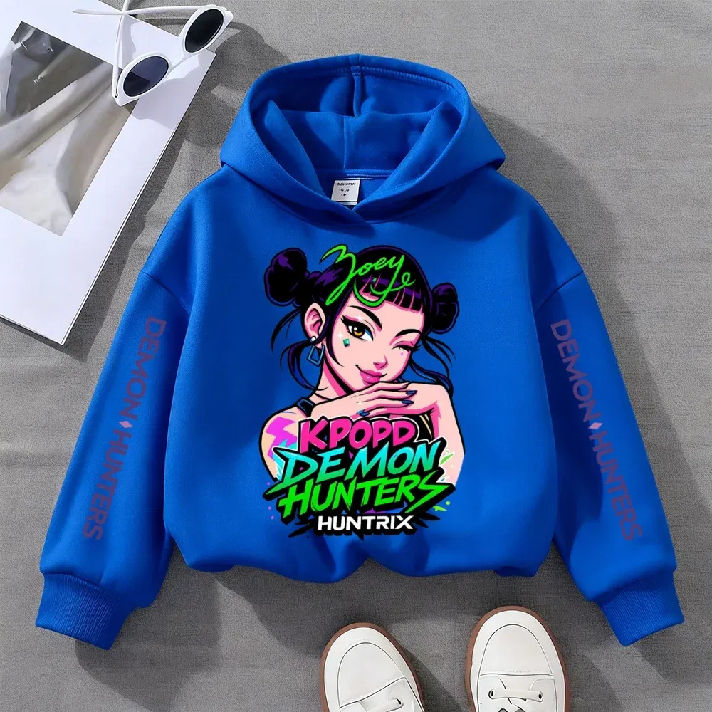 Color: Blue, Kid Size: 134 - Kpop Witch Hunt Children's clothing, including men's and women's spring and autumn hoodies and fashionable sweatshirts